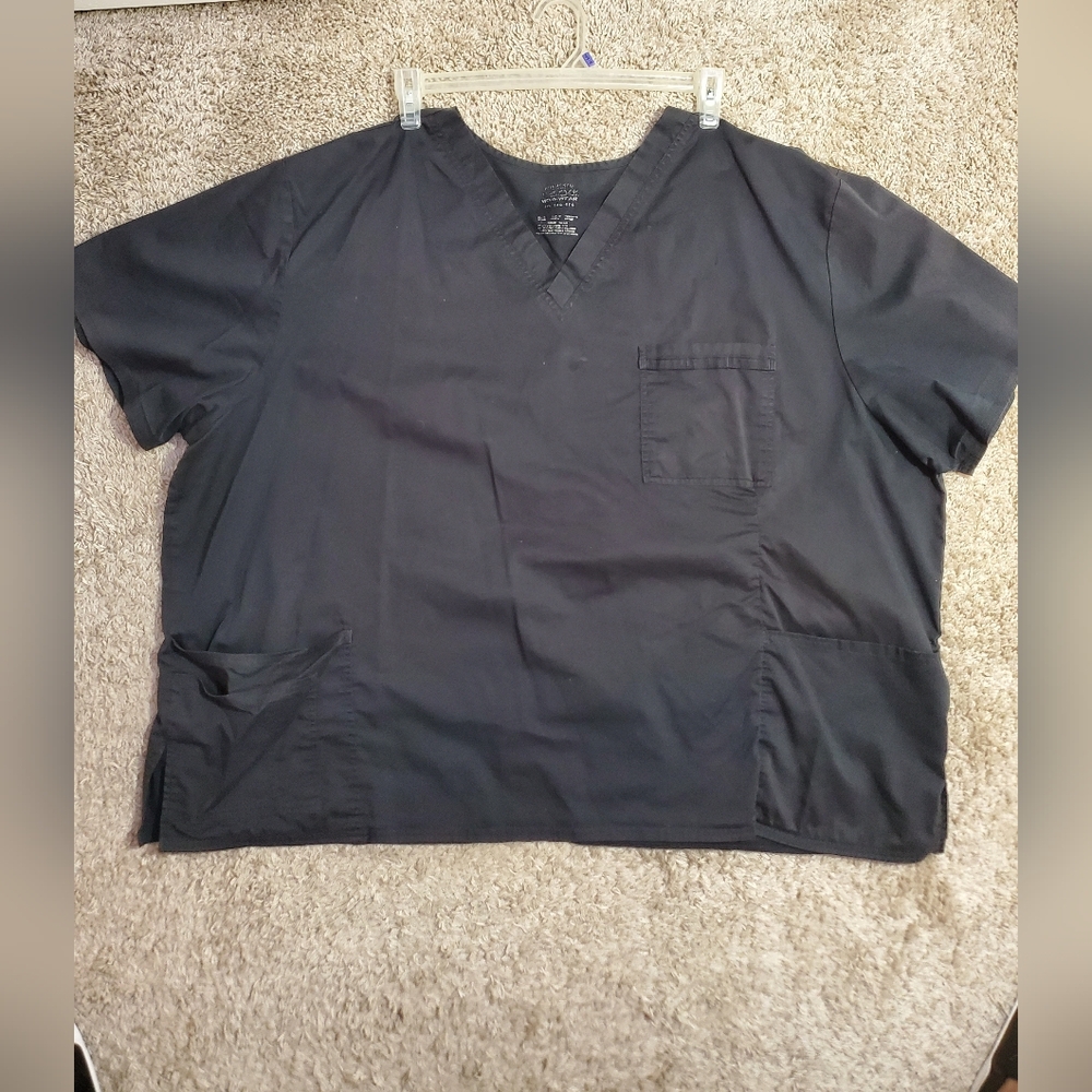 Cherokee Black V-Neck Scrub Top